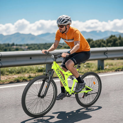 26 Inch Mountain Bike, 7-Speed High-Carbon Steel/Aviation Grade Frame with V Brake, Adjustable Ergonomic Seat for Adults