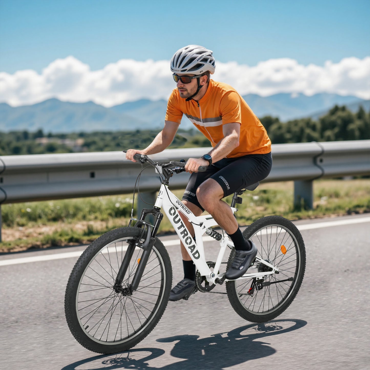 26 Inch Mountain Bike, 7-Speed High-Carbon Steel/Aviation Grade Frame with V Brake, Adjustable Ergonomic Seat for Adults