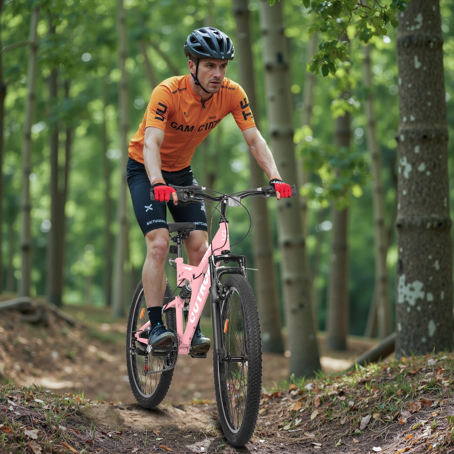 26 Inch Mountain Bike, 7-Speed High-Carbon Steel/Aviation Grade Frame with V Brake, Adjustable Ergonomic Seat for Adults