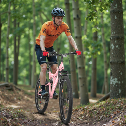 26 Inch Mountain Bike, 7-Speed High-Carbon Steel/Aviation Grade Frame with V Brake, Adjustable Ergonomic Seat for Adults