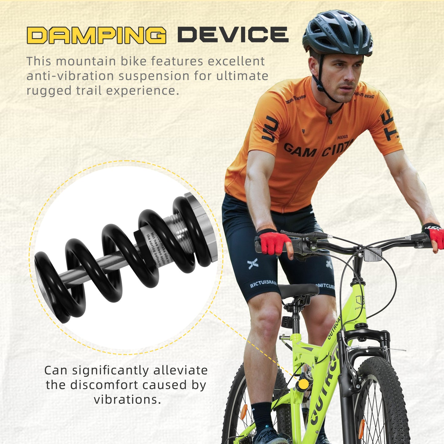 26 Inch Mountain Bike, 7-Speed High-Carbon Steel/Aviation Grade Frame with V Brake, Adjustable Ergonomic Seat for Adults