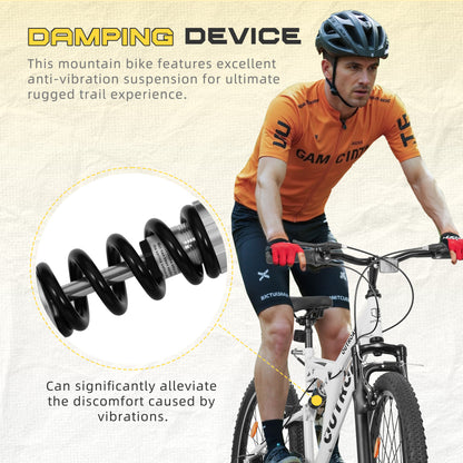 26 Inch Mountain Bike, 7-Speed High-Carbon Steel/Aviation Grade Frame with V Brake, Adjustable Ergonomic Seat for Adults