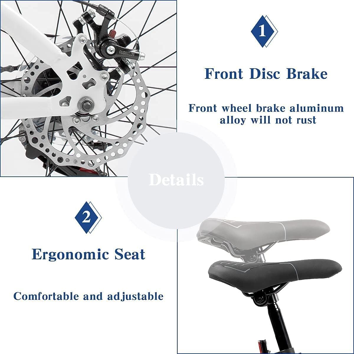 26 Inch Fat Tire Mountain Bike High-Aluminum/Carbon Steel Frame,with Dual Disc Brakes, 26 Inch Non-Slip Wide Tires with 21 Speed, Mountain Bicycle for Men and Women