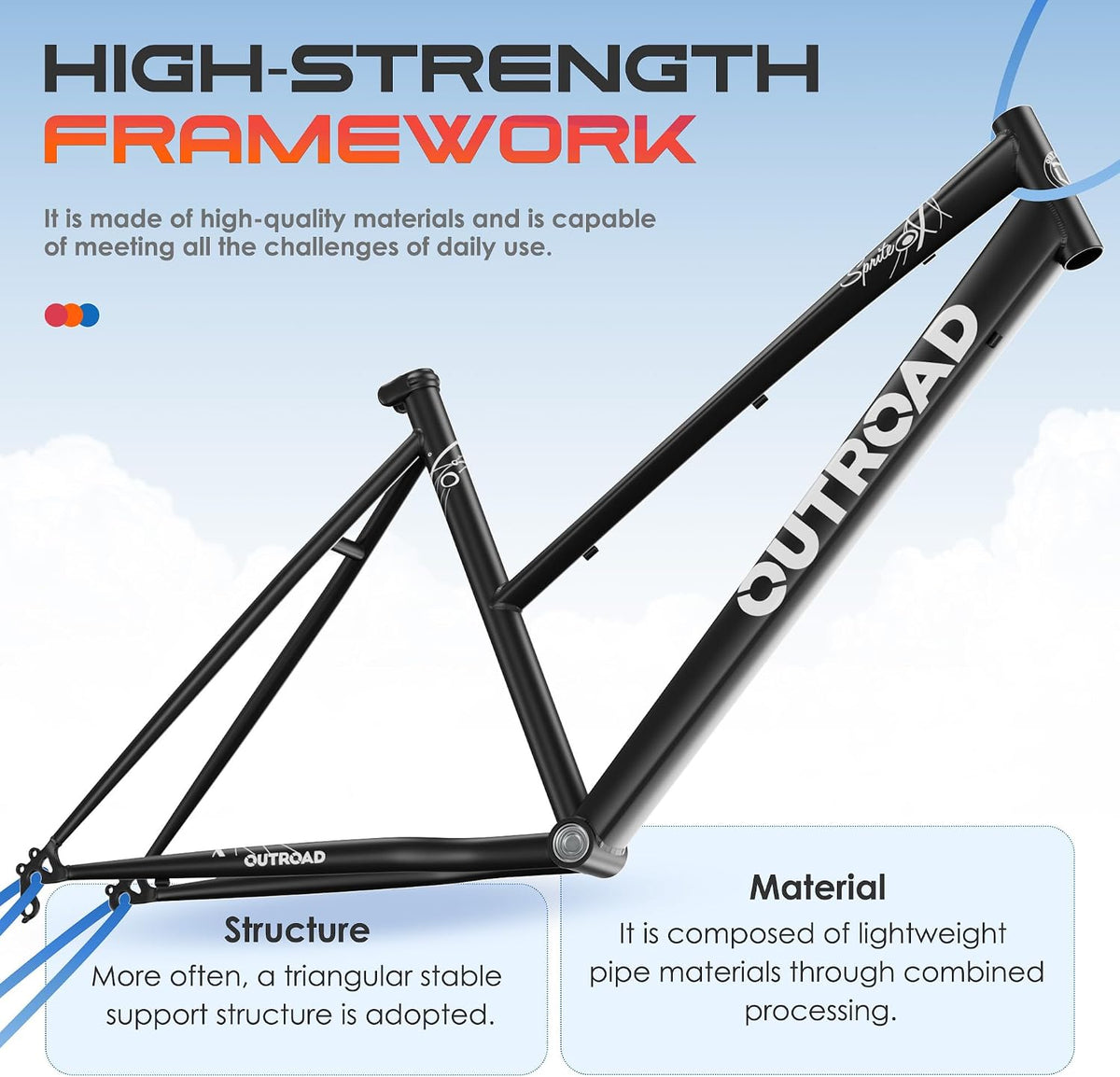 
OUTROAD bicycle details and lifestyle image