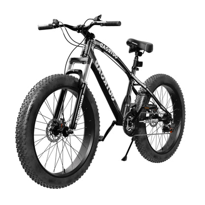 
OUTROAD 26-Inch 21-Speed Fat Tire Mountain Bike — Black