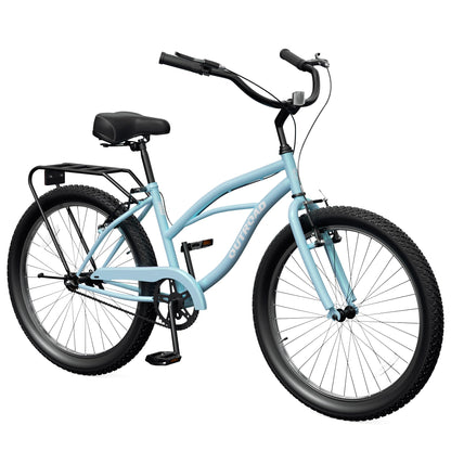 
OUTROAD 24/26-Inch Single-Speed City Cruiser Bike — 24 inch / Blue
