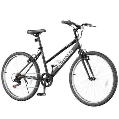 
OUTROAD 26-Inch 7-Speed City Cruiser Bike — Black