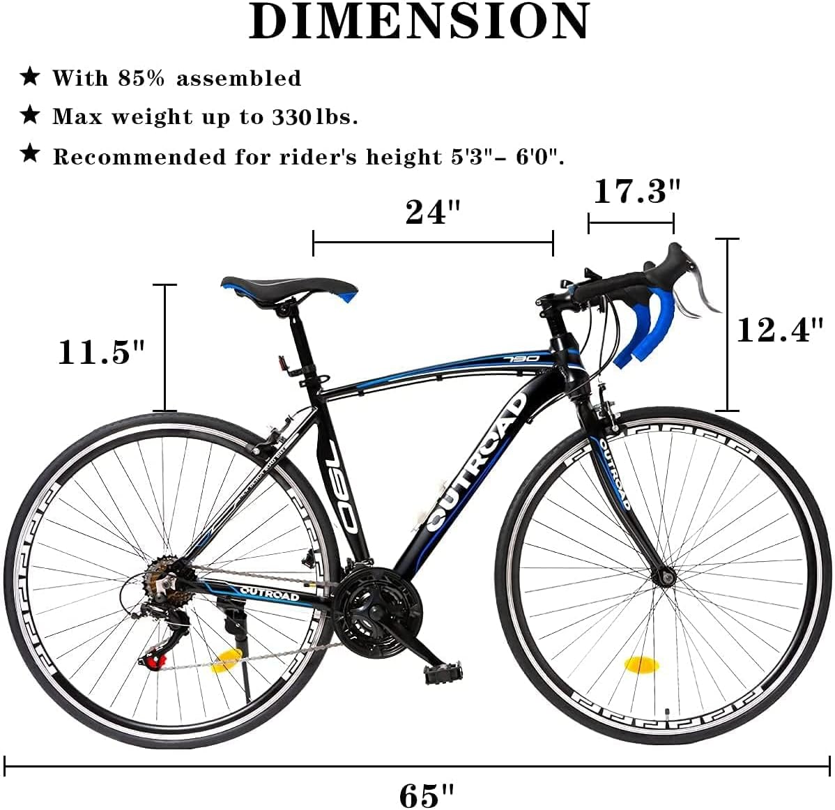 700C Wheel 14/21-Speed Shifter Road Bike with Dual Disc/C-Brake and Alloy Fork, Commuter Bicycle with Shock Absorption, Lightweight Aluminium Alloy Frame, Racing Bicycle for Men and Women