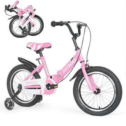
OUTROAD 14/16/18-Inch Classic & Folding Kids Bike — 16 Inch / Foldable pink
