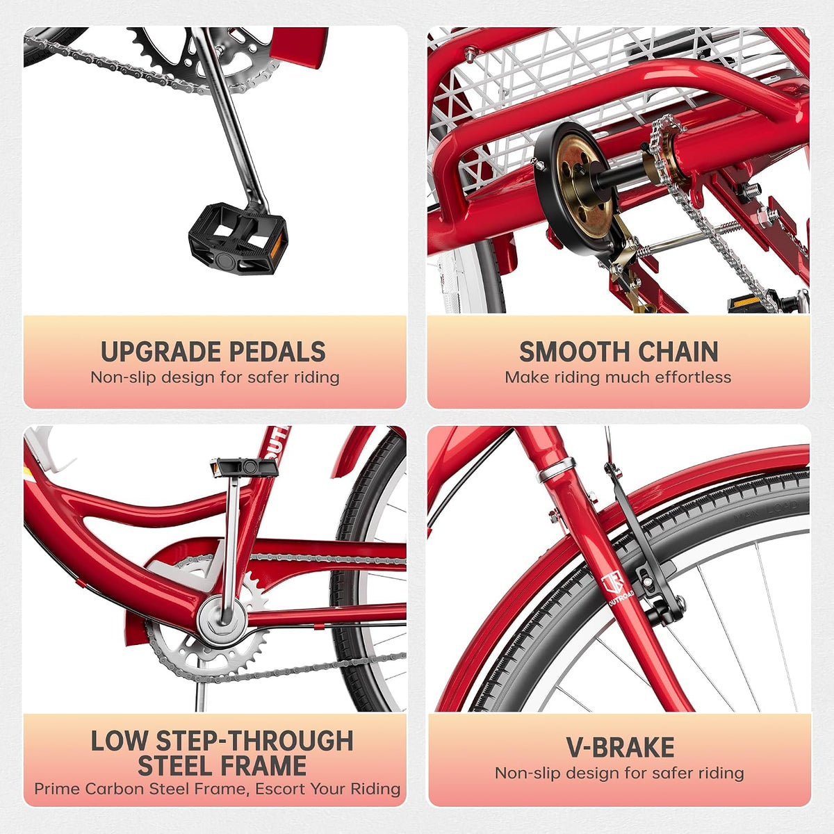 
OUTROAD bicycle details and lifestyle image