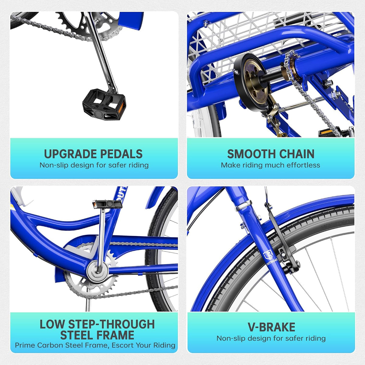 
OUTROAD bicycle details and lifestyle image