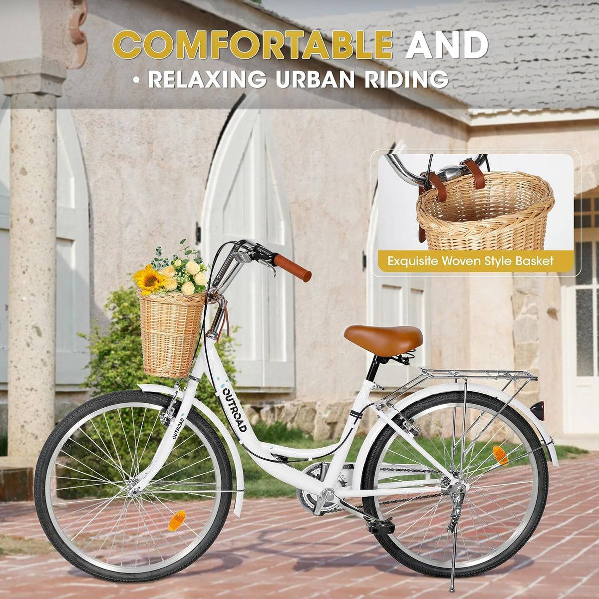 
OUTROAD bicycle details and lifestyle image