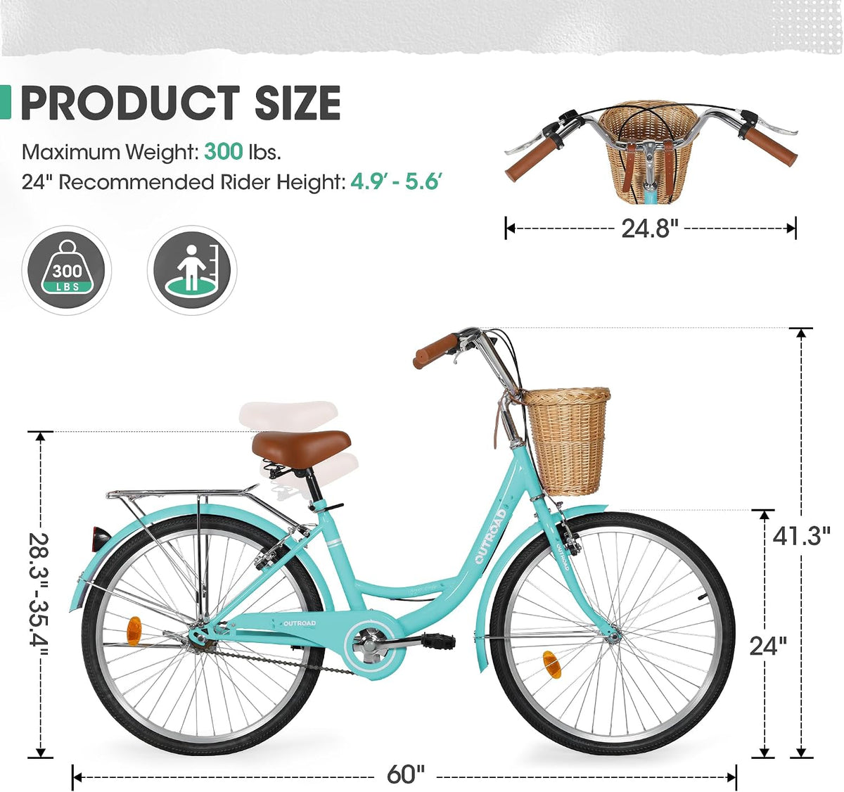 OUTROAD bicycle size and fit chart