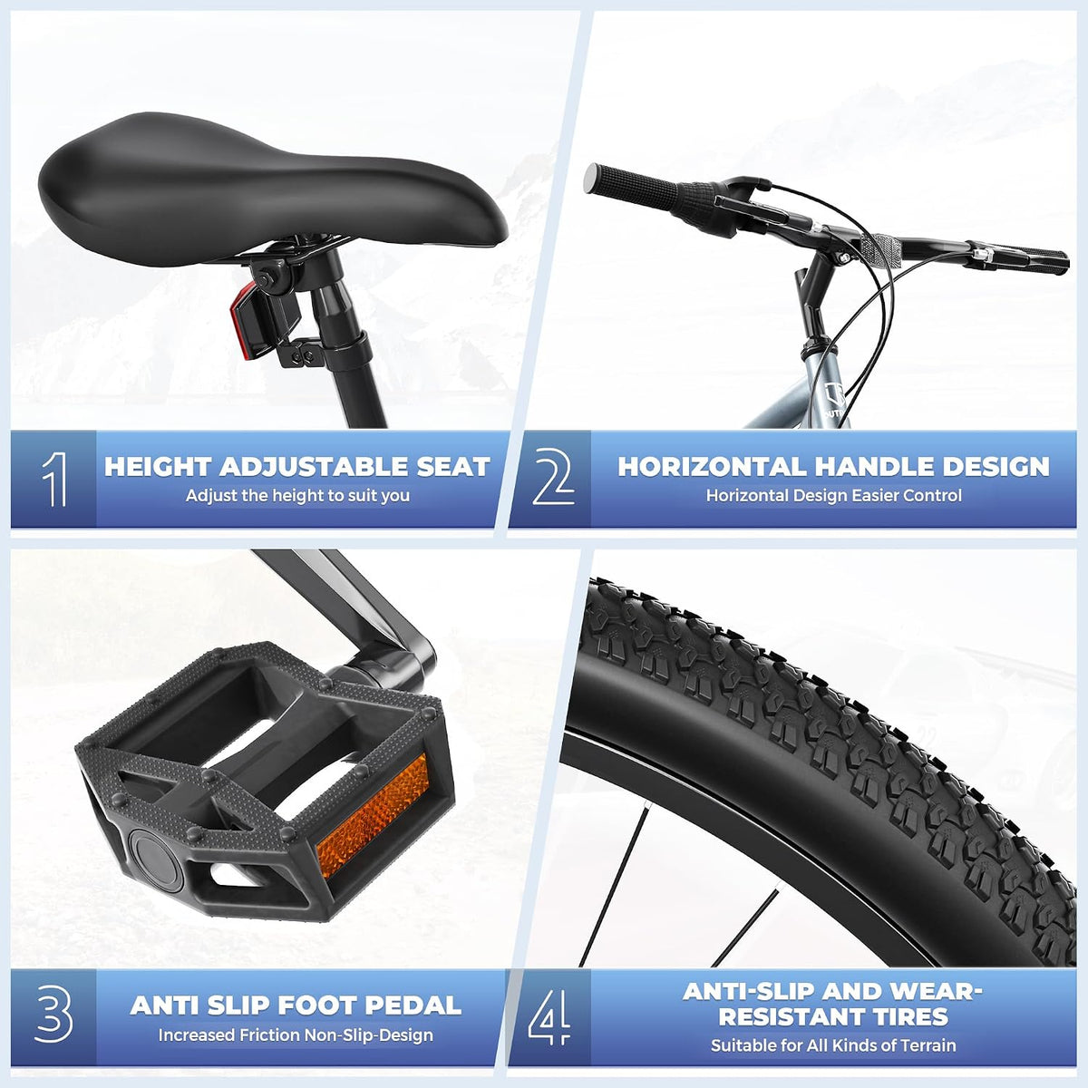 
OUTROAD bicycle details and lifestyle image