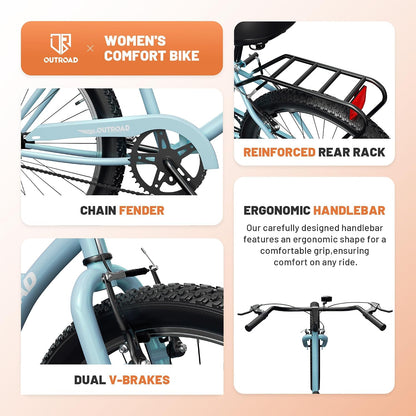 
OUTROAD bicycle details and lifestyle image
