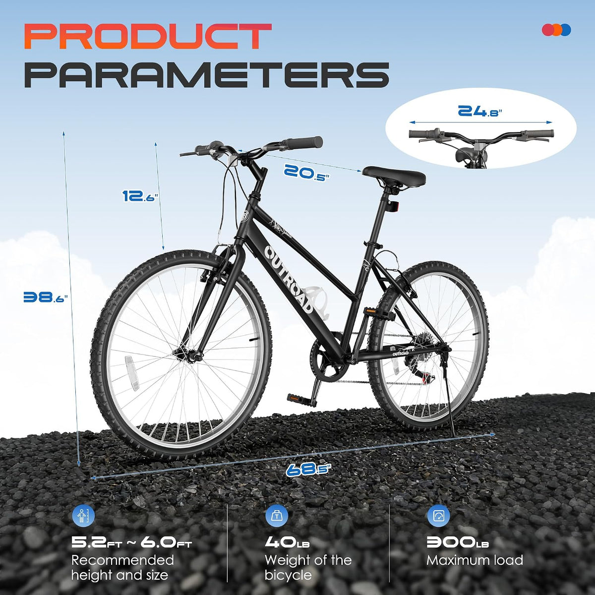 OUTROAD bicycle size and fit chart