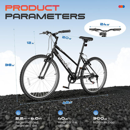 
OUTROAD bicycle dimensions and size guide