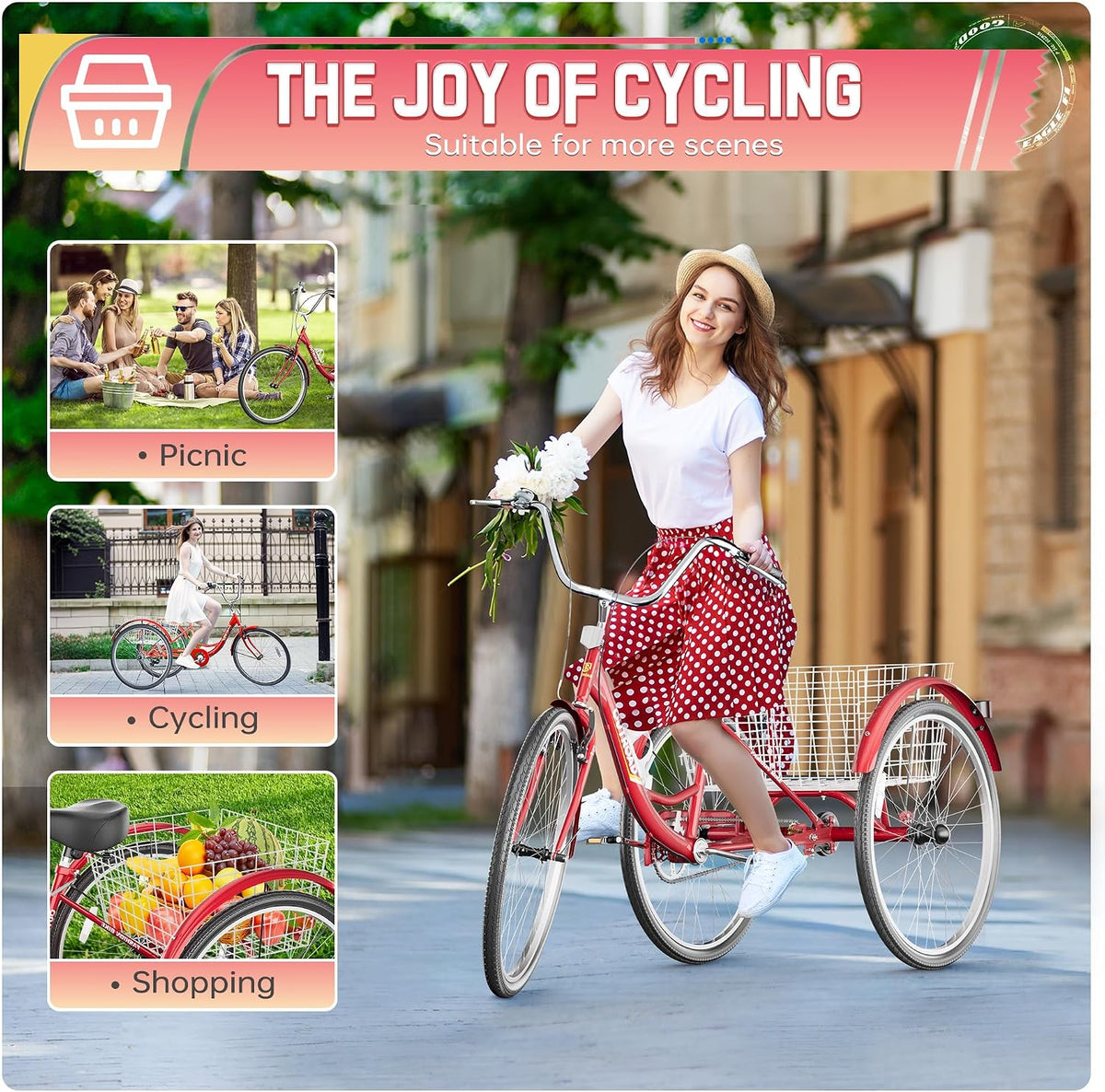
OUTROAD bicycle details and lifestyle image