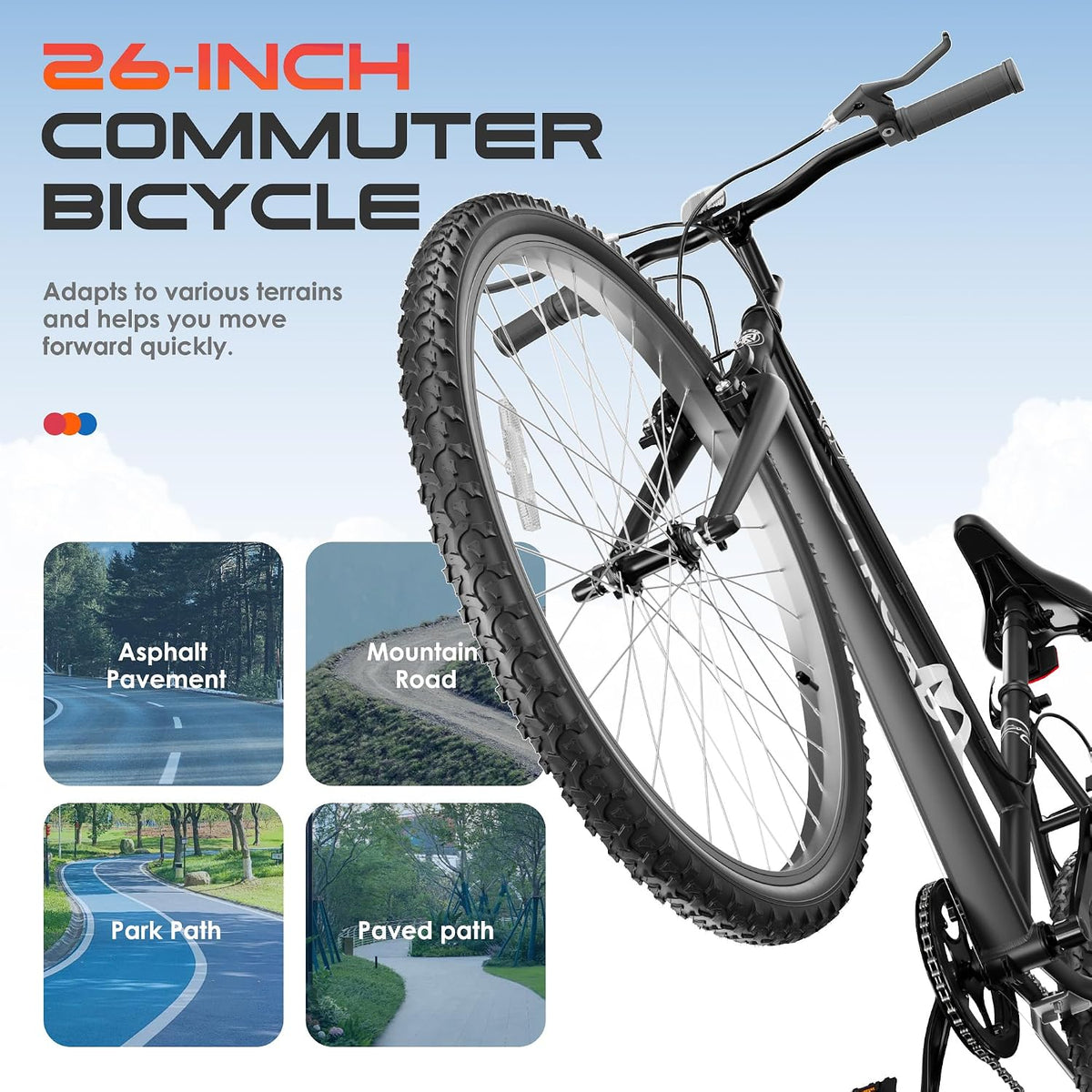 
OUTROAD bicycle details and lifestyle image