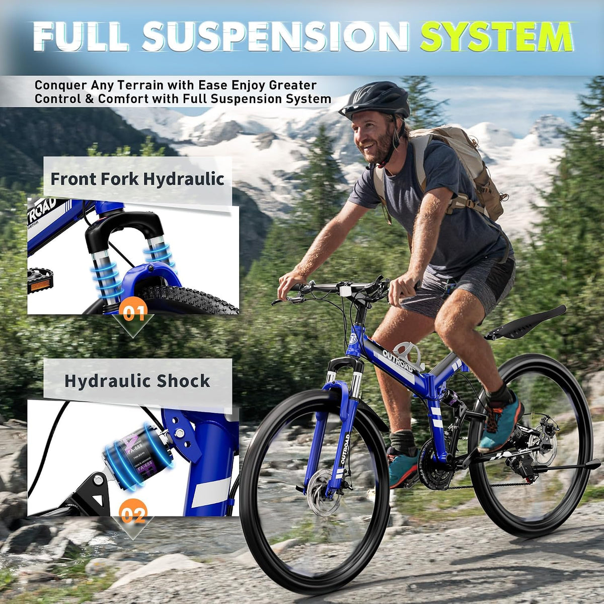 
OUTROAD bicycle details and lifestyle image