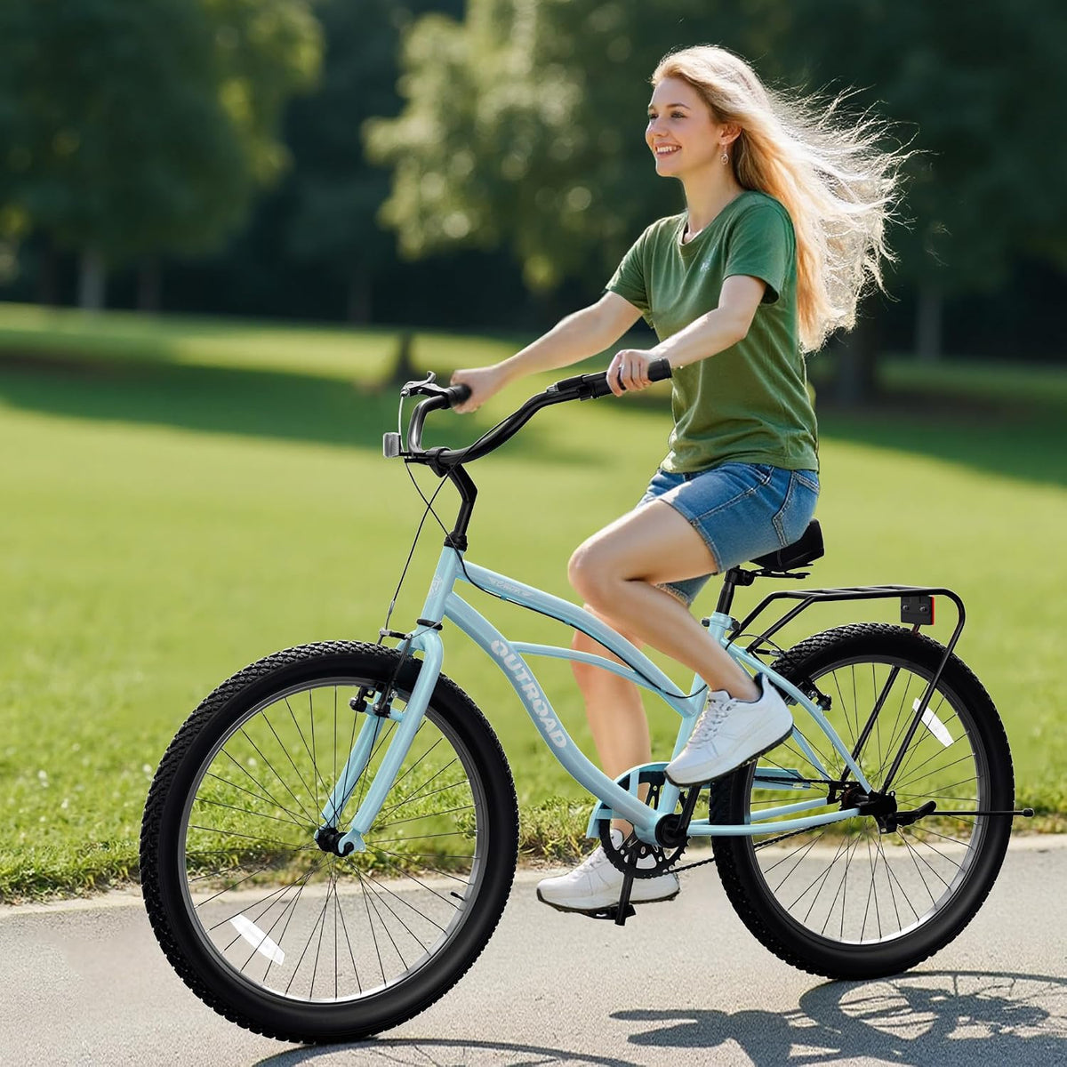 
OUTROAD bicycle details and lifestyle image