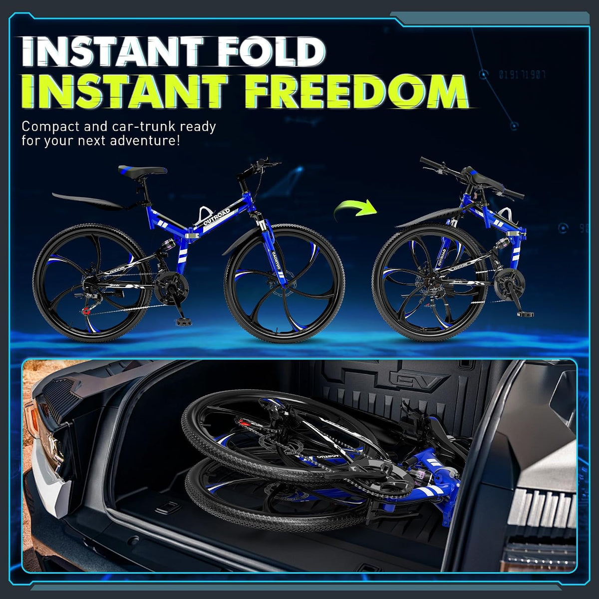 
OUTROAD bicycle details and lifestyle image