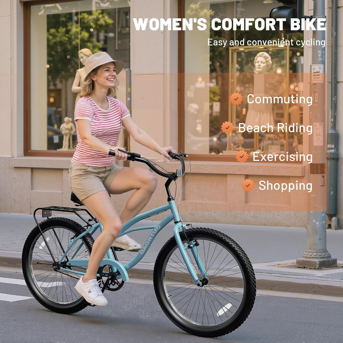 
OUTROAD bicycle details and lifestyle image