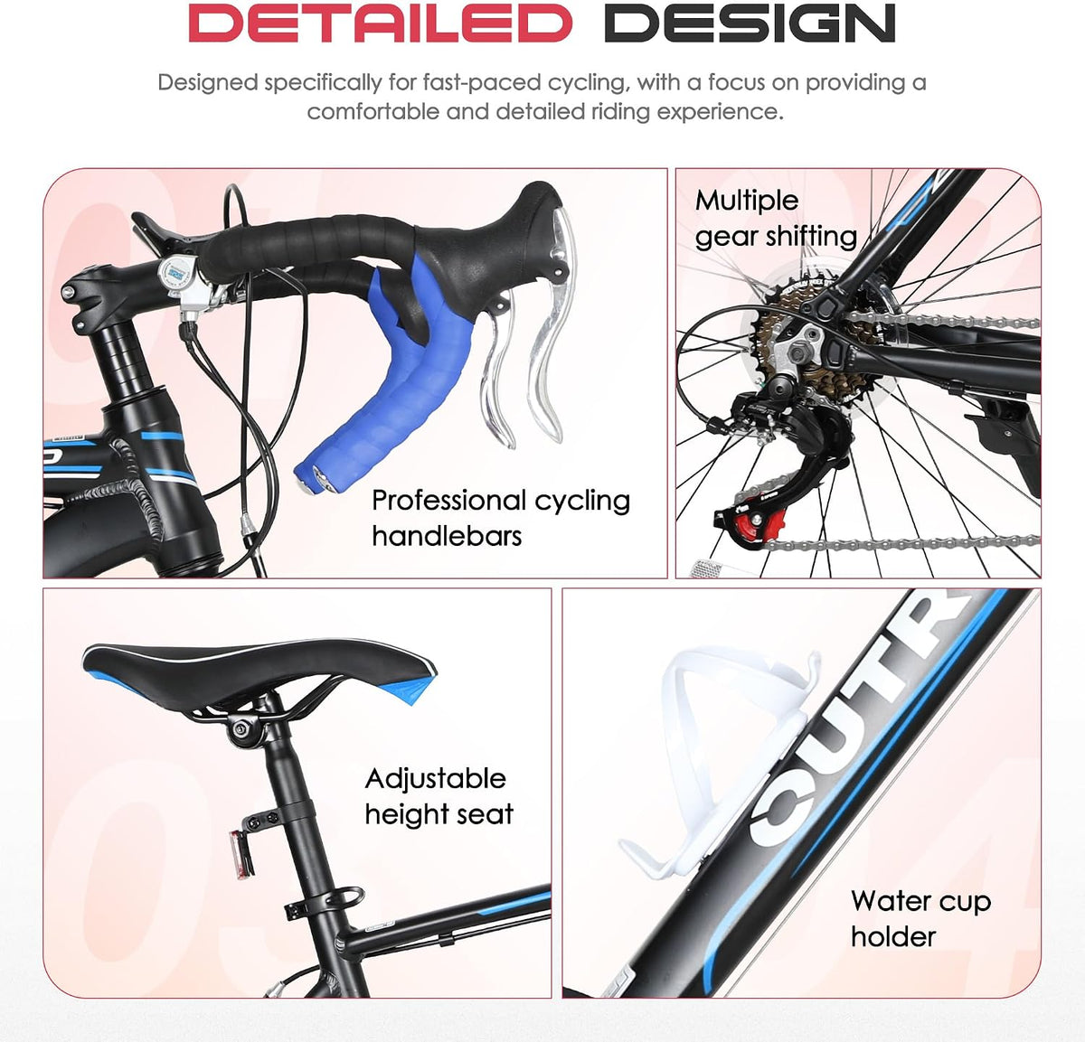 
OUTROAD bicycle details and lifestyle image
