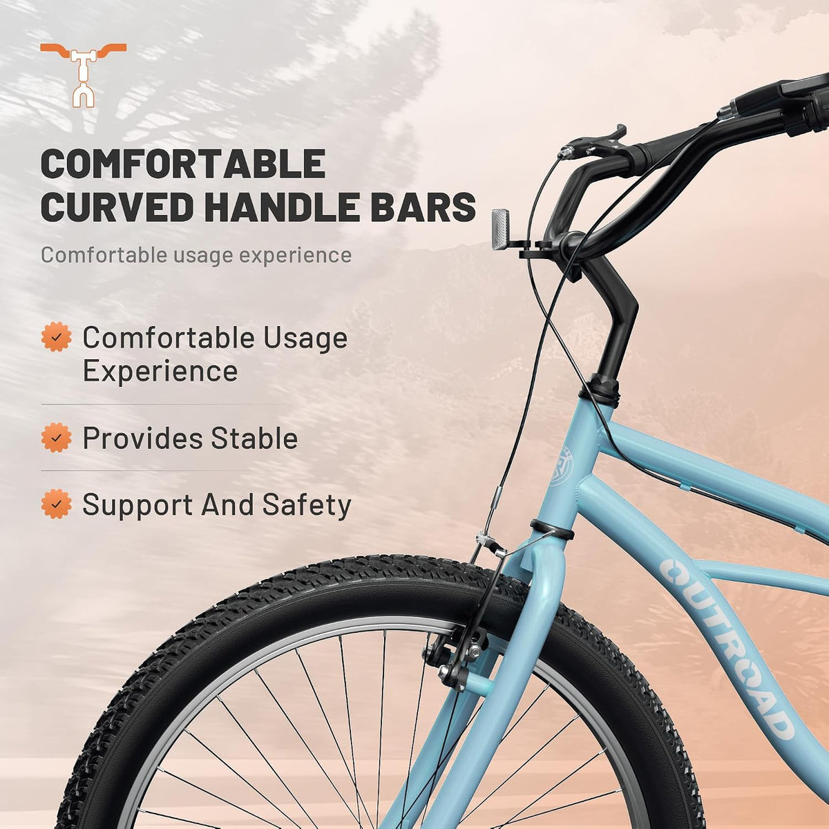 
OUTROAD bicycle details and lifestyle image