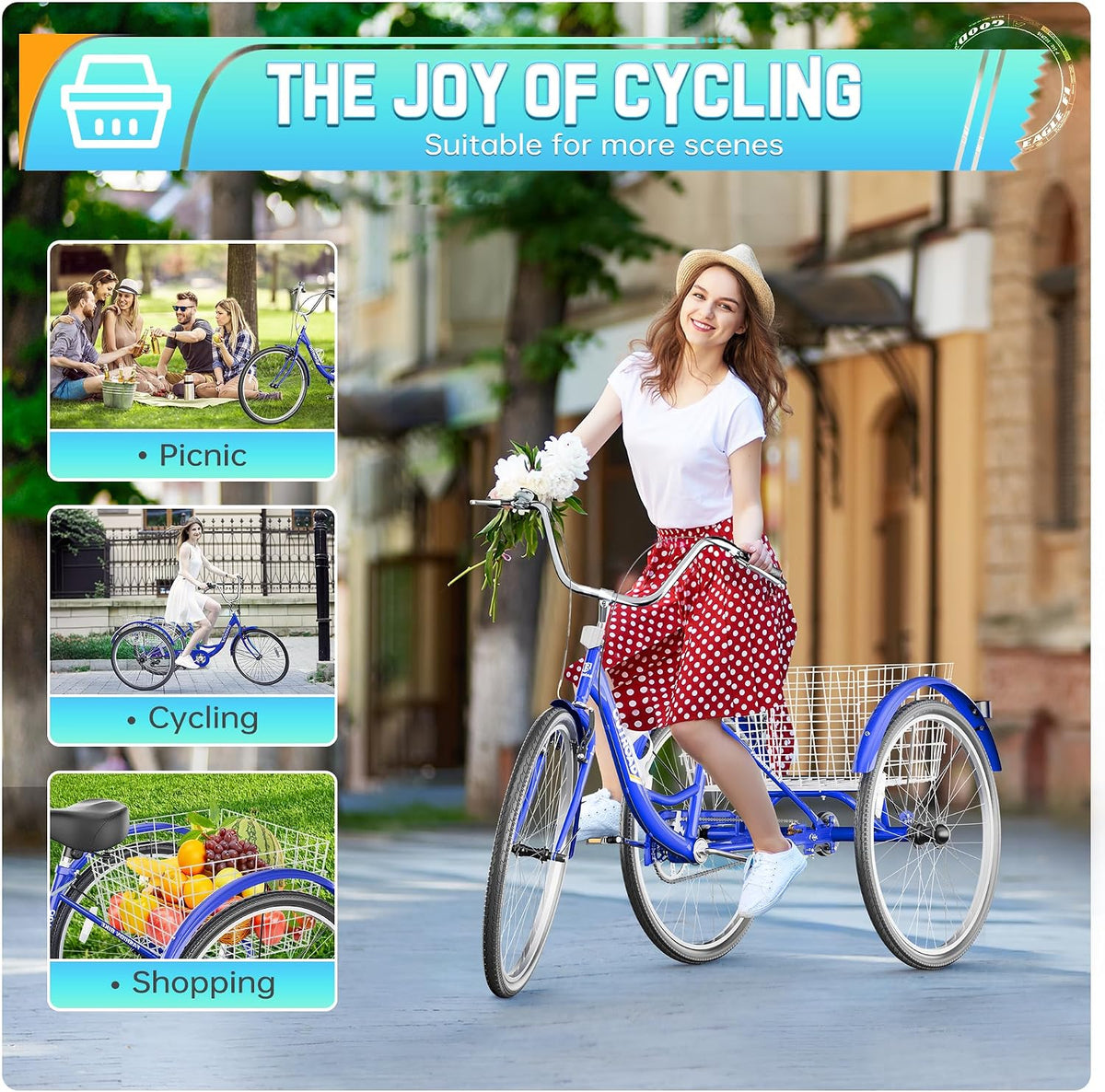
OUTROAD bicycle details and lifestyle image