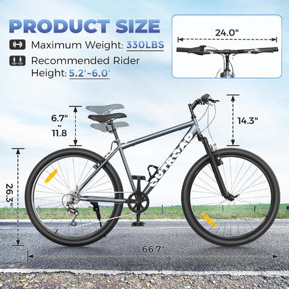 
OUTROAD bicycle dimensions and size guide